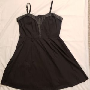 Black Cotton Tripp NYC Size 16 Dress with PU Leather Detail
